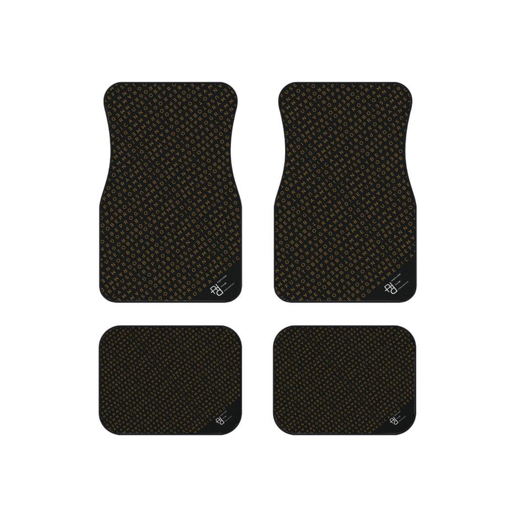 Refuse the Program I Refuse to be Programmed Gold Monogram Car Floor Mats (Set of 4)